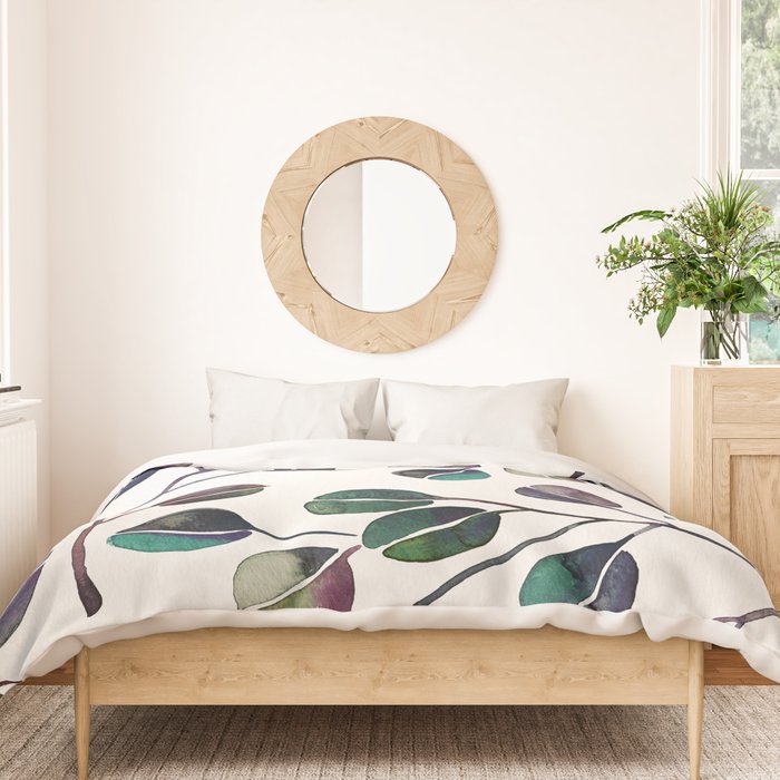 Silver Dollar Eucalyptus - Deep Cool Palette Duvet Cover Gallery Image 3