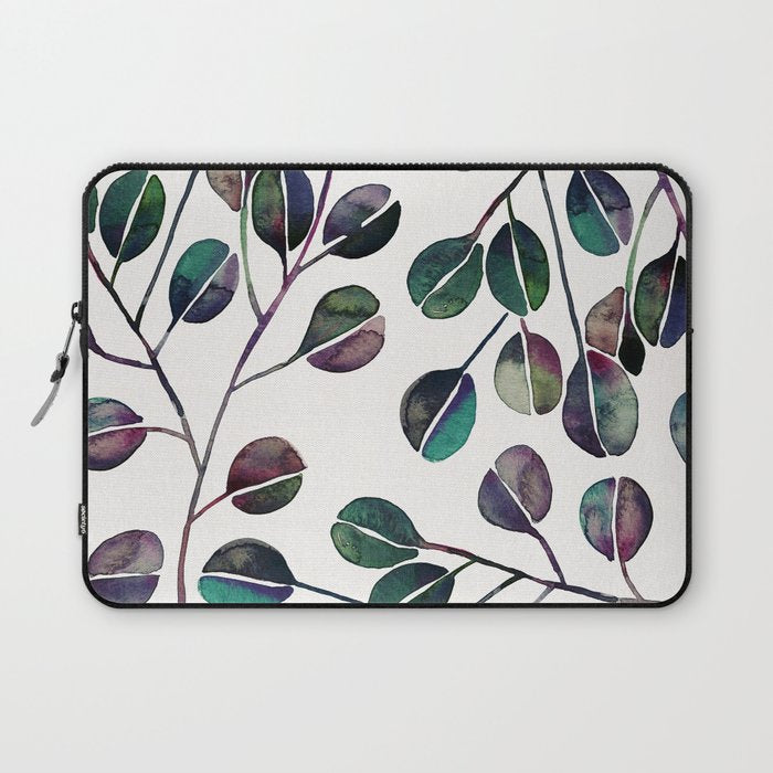 Silver Dollar Eucalyptus - Deep Cool Palette Laptop Sleeve Gallery Image 1