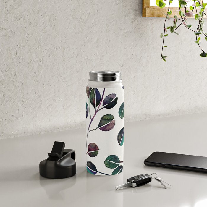 Silver Dollar Eucalyptus - Deep Cool Palette Water Bottle Gallery Image 4