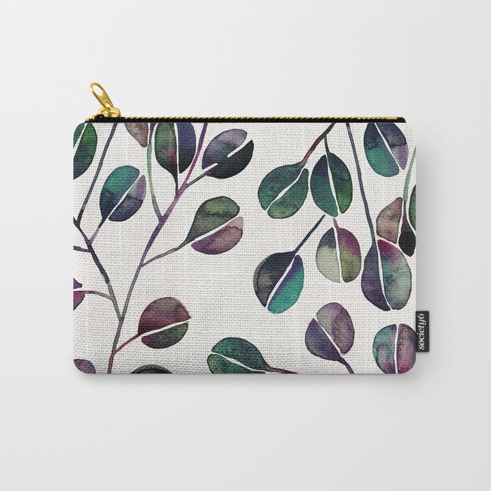 Silver Dollar Eucalyptus - Deep Cool Palette Carry All Pouch Gallery Image 1