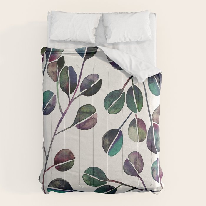 Silver Dollar Eucalyptus - Deep Cool Palette Comforter Gallery Image 6