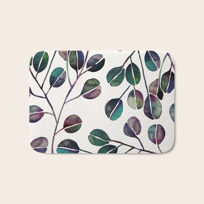 Silver Dollar Eucalyptus - Deep Cool Palette Bath Mat Gallery Image 1