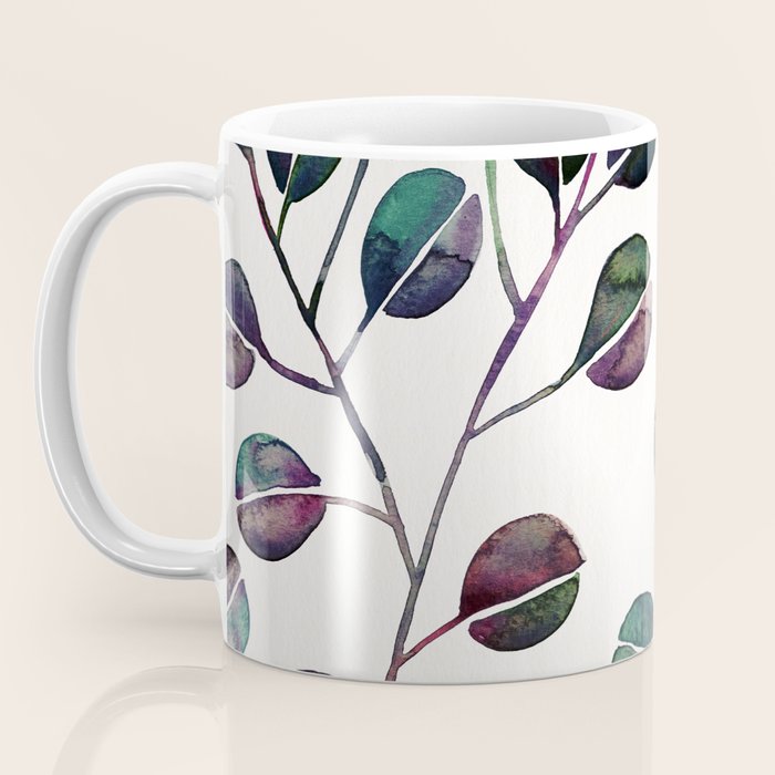 Silver Dollar Eucalyptus - Deep Cool Palette Coffee Mug Gallery Image 3