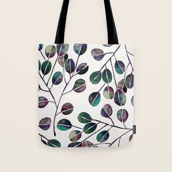 Silver Dollar Eucalyptus - Deep Cool Palette Tote Bag Gallery Image 1