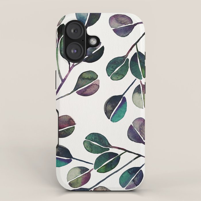 Silver Dollar Eucalyptus - Deep Cool Palette iPhone Case Gallery Image 1