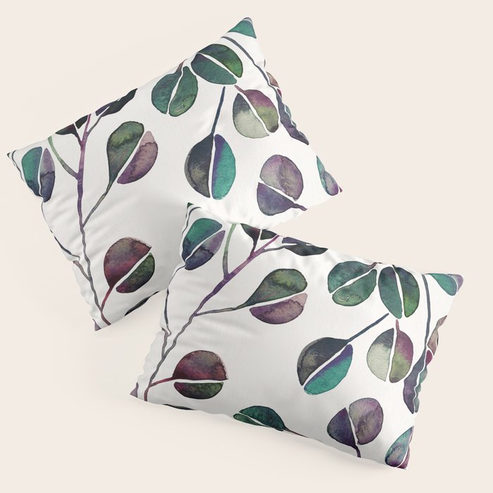Silver Dollar Eucalyptus - Deep Cool Palette Pillow Sham Gallery Image 3