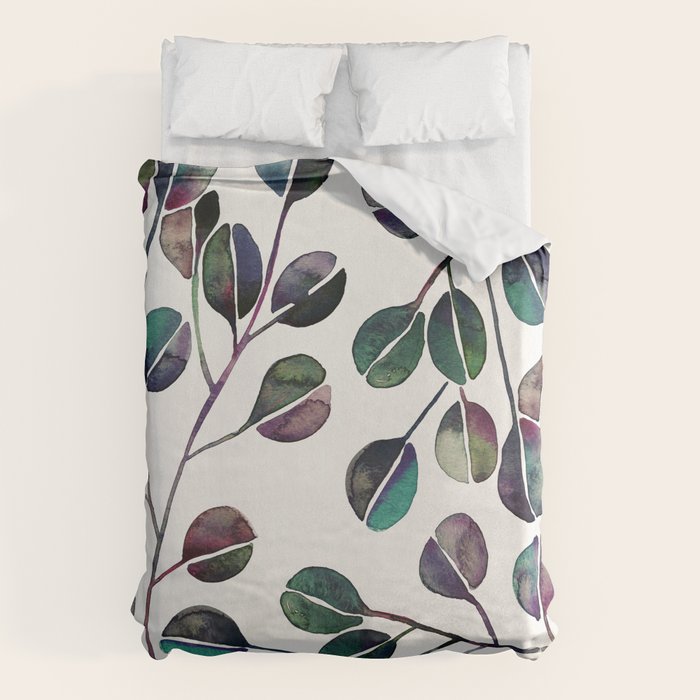 Silver Dollar Eucalyptus - Deep Cool Palette Duvet Cover Gallery Image 1