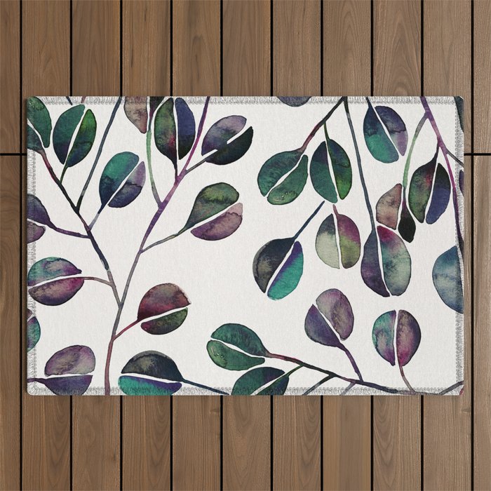 Silver Dollar Eucalyptus - Deep Cool Palette Outdoor Rug Gallery Image 1