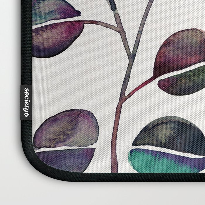 Silver Dollar Eucalyptus - Deep Cool Palette Laptop Sleeve Gallery Image 3