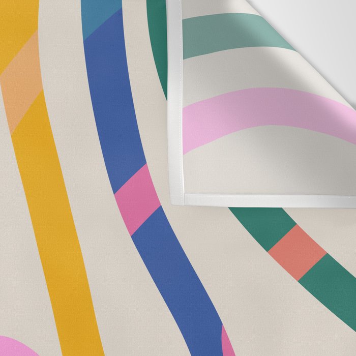Whimsical Abstract Rainbows Lines Art Wall Tapestry Gallery Image 3