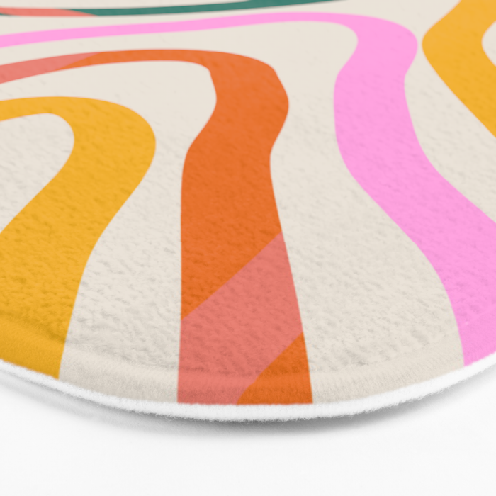 Whimsical Abstract Rainbows Lines Art Bath Mat Gallery Image 3