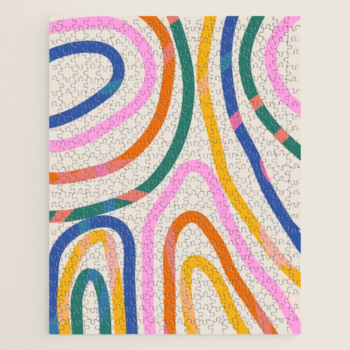 Whimsical Abstract Rainbows Lines Art Jigsaw Puzzle Gallery Image 1