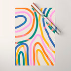 Whimsical Abstract Rainbows Lines Art Wrapping Paper Gallery Image 1