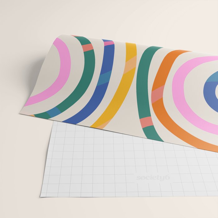 Whimsical Abstract Rainbows Lines Art Wrapping Paper Gallery Image 2