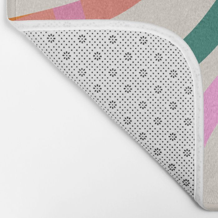 Whimsical Abstract Rainbows Lines Art Bath Mat Gallery Image 2