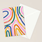 Whimsical Abstract Rainbows Lines Art Stationery Card Gallery Image 2