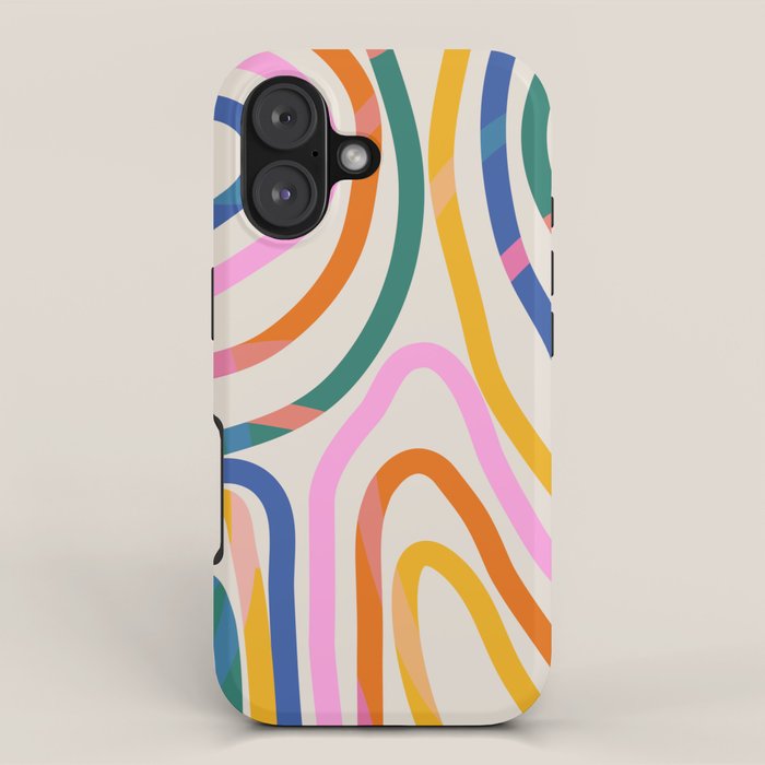 Whimsical Abstract Rainbows Lines Art iPhone Case Gallery Image 1
