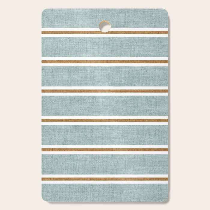 Cadence Stripes - dusty blue and rust Cutting Board Gallery Image 1