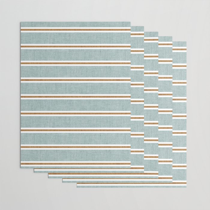 Cadence Stripes - dusty blue and rust Wrapping Paper Gallery Image 3