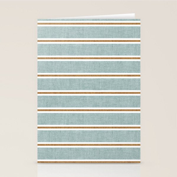 Cadence Stripes - dusty blue and rust Stationery Card Gallery Image 1