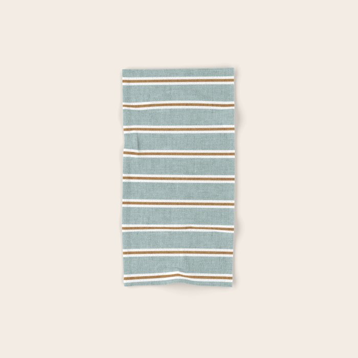 Cadence Stripes - dusty blue and rust Bath Towel Gallery Image 1