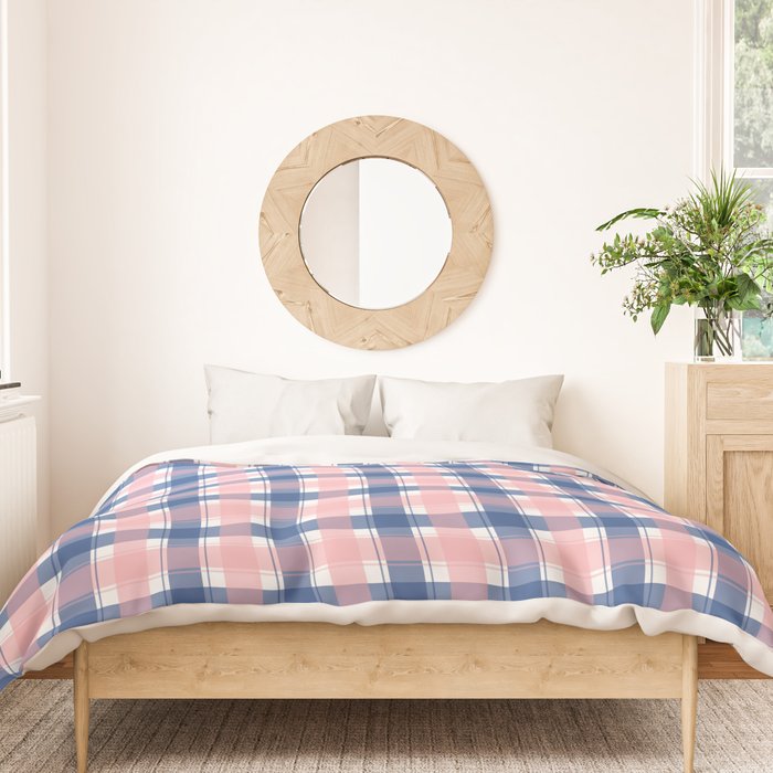 Soft Tones Grid Fusion Duvet Cover Gallery Image 3