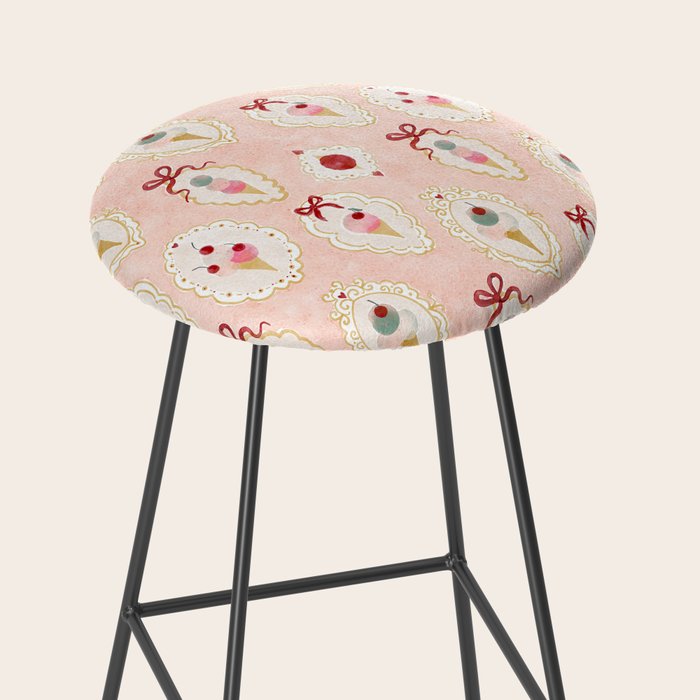 Victorian Watercolor Ice Cream in Frame Stool Gallery Image 2