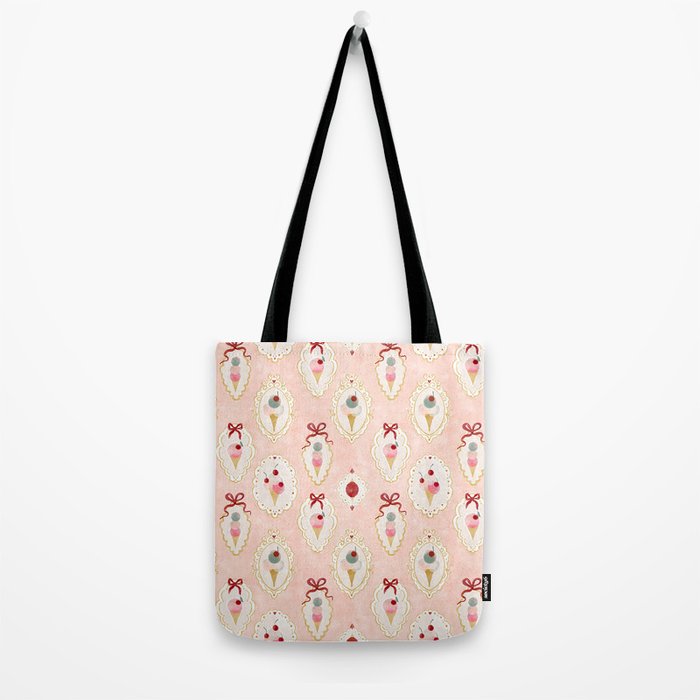 Victorian Watercolor Ice Cream in Frame Tote Bag Gallery Image 2
