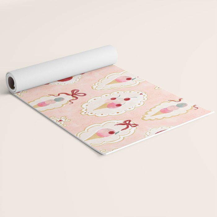 Victorian Watercolor Ice Cream in Frame Yoga Mat Gallery Image 2