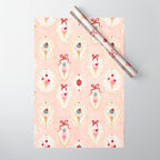Victorian Watercolor Ice Cream in Frame Wrapping Paper Gallery Image 1