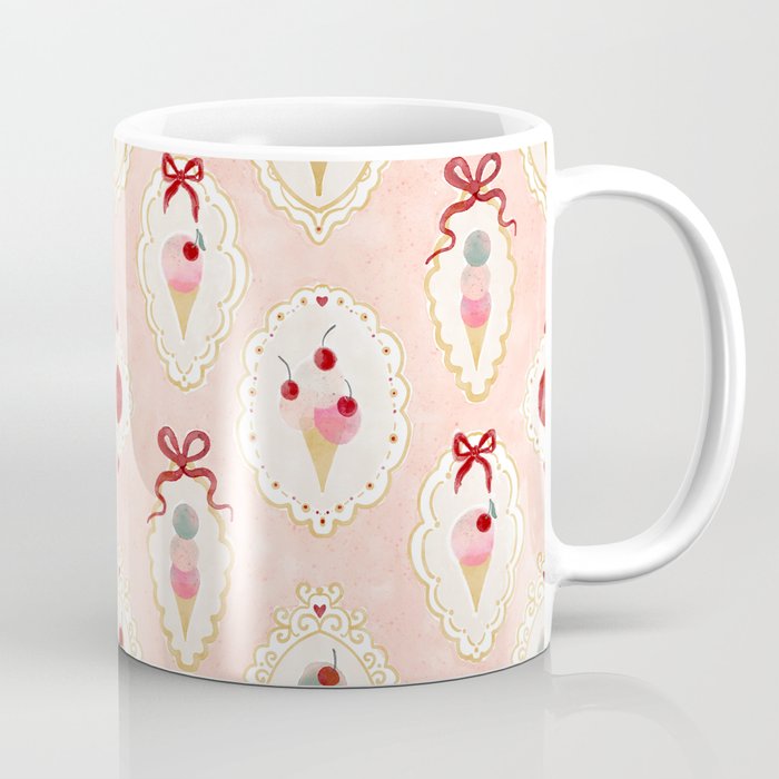 Victorian Watercolor Ice Cream in Frame Coffee Mug Gallery Image 1