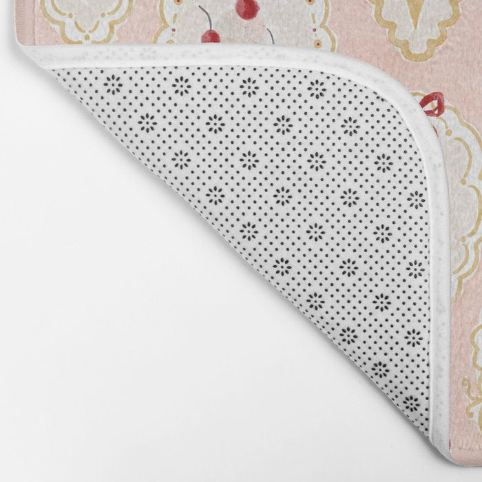 Victorian Watercolor Ice Cream in Frame Bath Mat Gallery Image 2