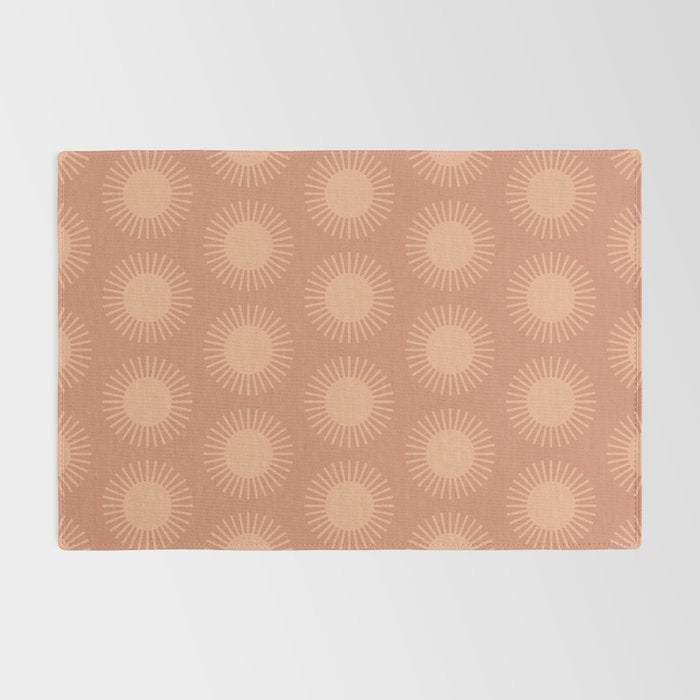 Boho Summer Sun Pattern XII Peach Rug Gallery Image 2