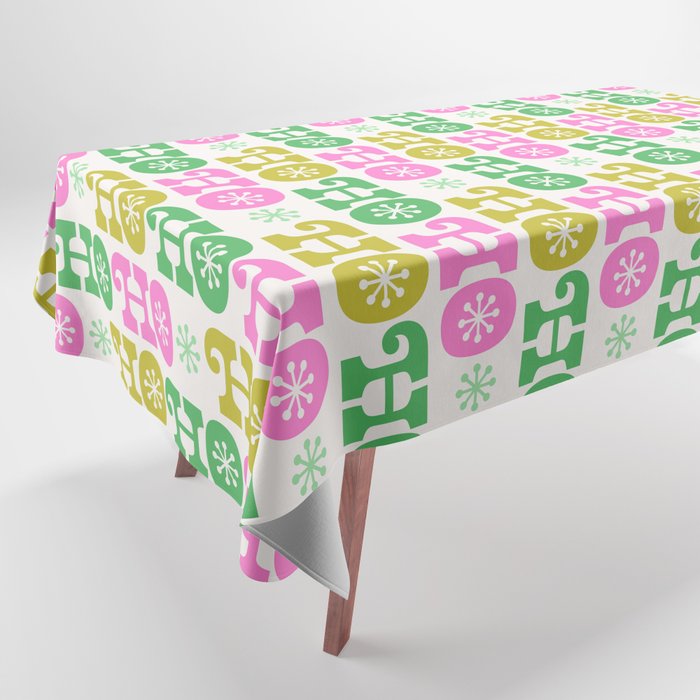 Ho Ho Ho - Pink and Green Tablecloth Gallery Image 1