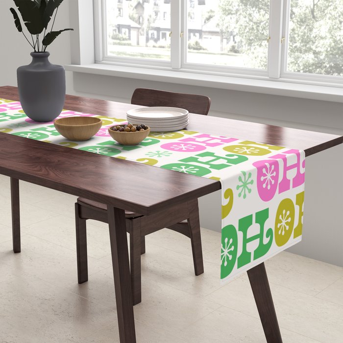 Ho Ho Ho - Pink and Green Table Runner Gallery Image 2