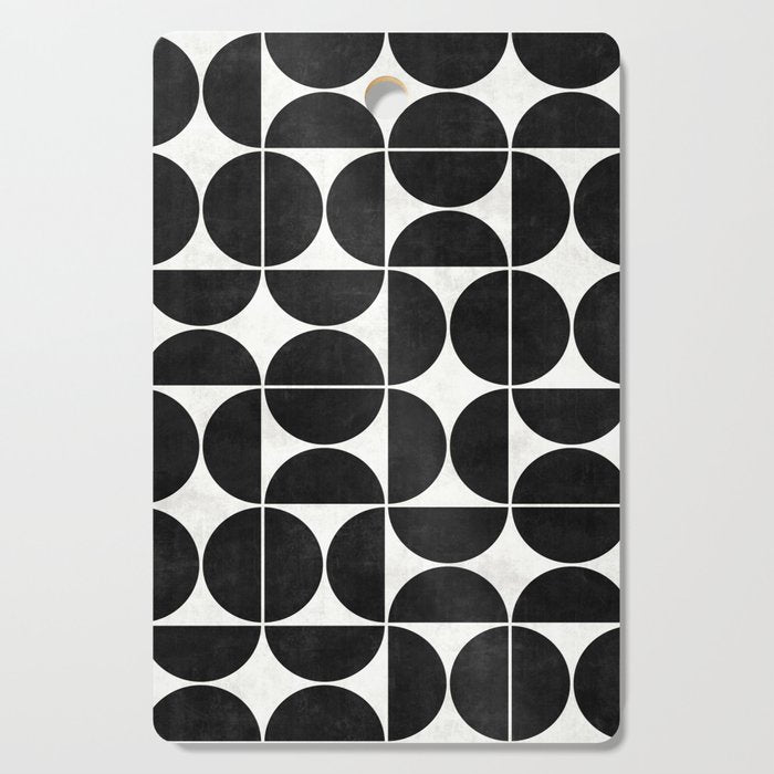 Mid-Century Modern Pattern No.3 - Black and White Cutting Board Gallery Image 1