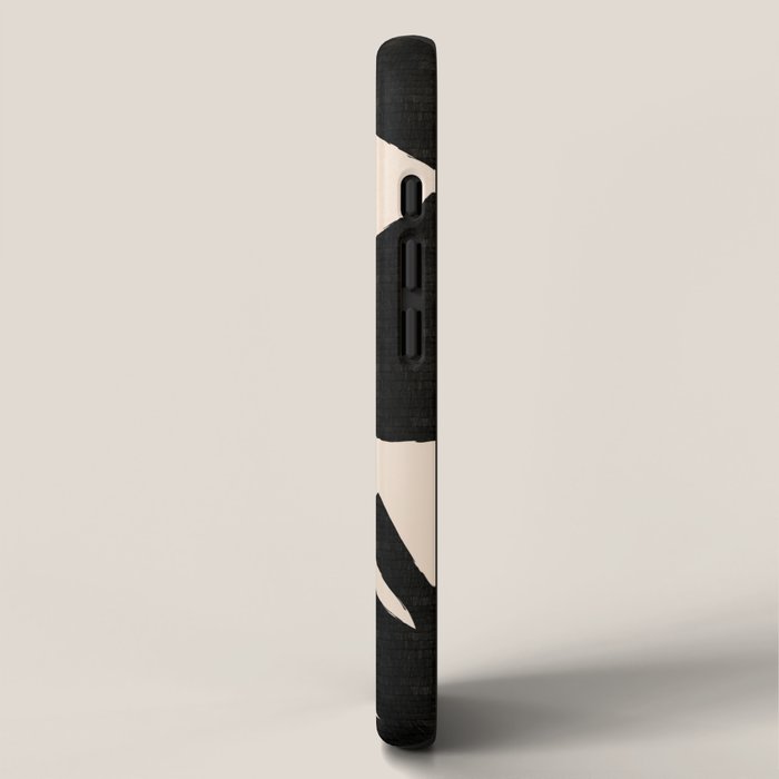 Abstract Mid-Century Modern Black and Beige Composition iPhone Case Gallery Image 2