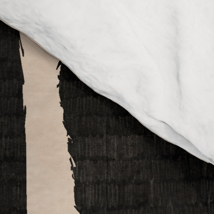 Abstract Mid-Century Modern Black and Beige Composition Comforter Gallery Image 4