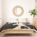 Abstract Mid-Century Modern Black and Beige Composition Duvet Cover Gallery Image 3