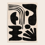 Abstract Mid-Century Modern Black and Beige Composition Poster Gallery Image 4