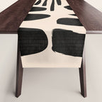 Abstract Mid-Century Modern Black and Beige Composition Table Runner Gallery Image 1