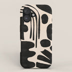 Abstract Mid-Century Modern Black and Beige Composition iPhone Case Gallery Image 1