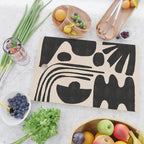 Abstract Mid-Century Modern Black and Beige Composition Cutting Board Gallery Image 2