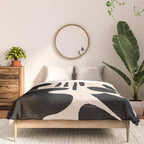 Abstract Mid-Century Modern Black and Beige Composition Comforter Gallery Image 3