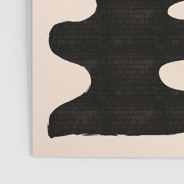 Abstract Mid-Century Modern Black and Beige Composition Poster Gallery Image 3