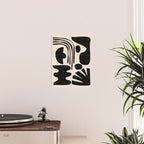 Abstract Mid-Century Modern Black and Beige Composition Poster Gallery Image 2