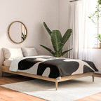 Abstract Mid-Century Modern Black and Beige Composition Comforter Gallery Image 2