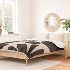 Abstract Mid-Century Modern Black and Beige Composition Duvet Cover Gallery Image 2
