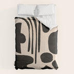 Abstract Mid-Century Modern Black and Beige Composition Comforter Gallery Image 6