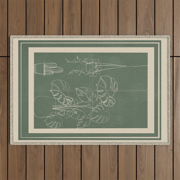 Minimal Window With Potted Plants 2 Outdoor Rug Gallery Image 1